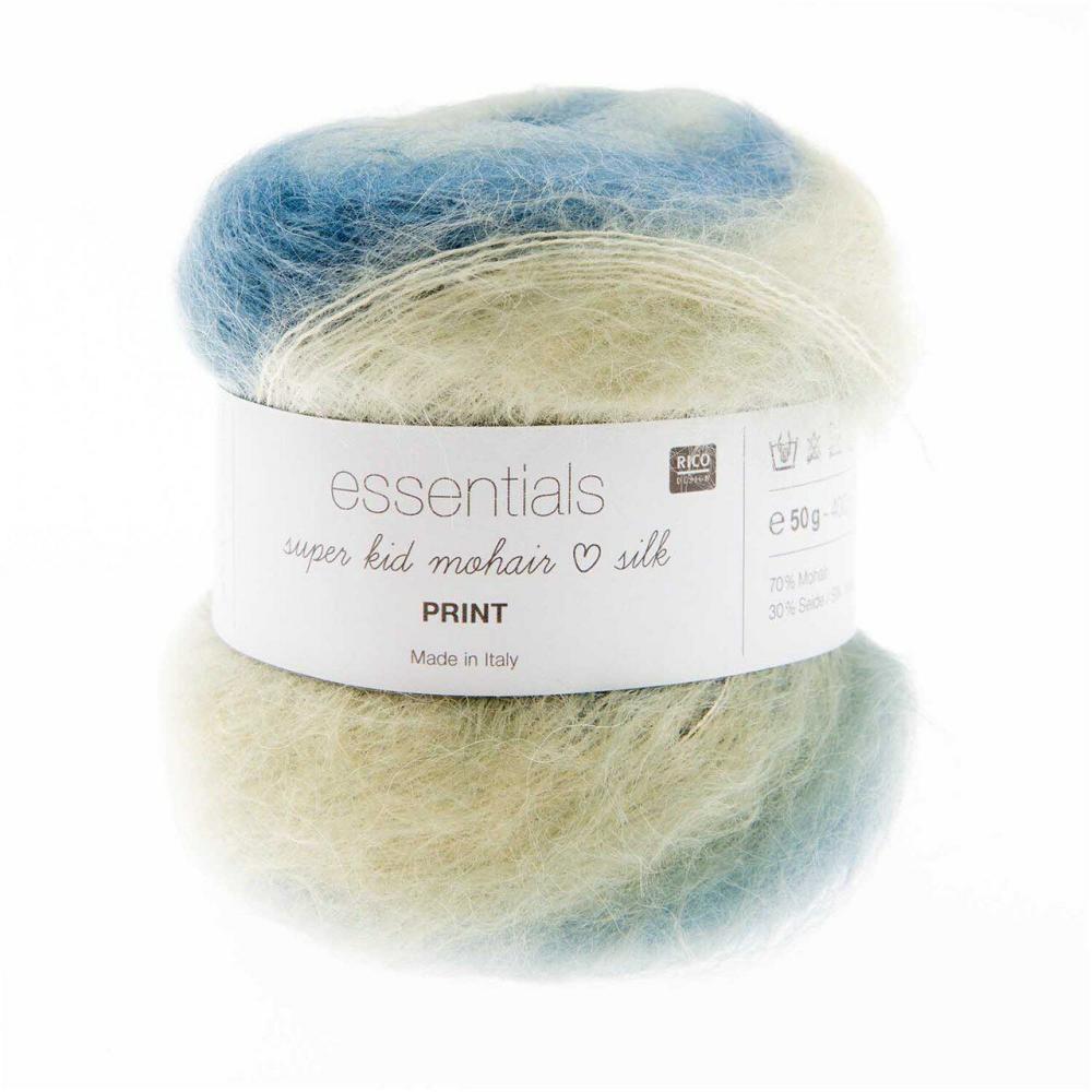 Rico Design Essentials Super Kid Mohair Loves Silk Print – 006 Water  |   Basic Yarn Basic Yarn Basic Yarn