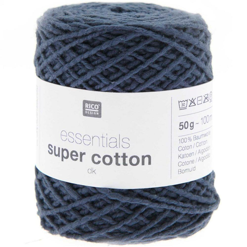 Rico Essentials Super Cotton DK – 100% Cotton – #012 Navy Blue  |   Basic Yarn Basic Yarn Basic Yarn