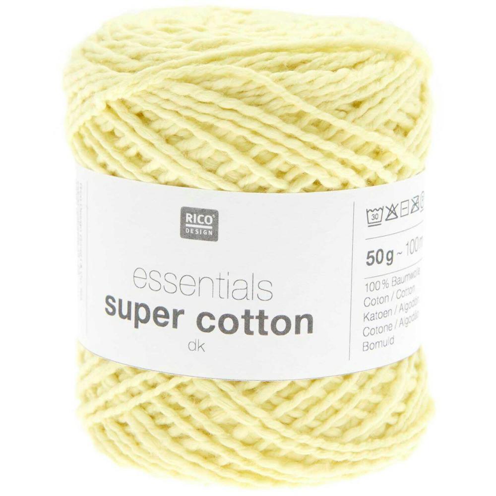 Rico Essentials Super Cotton DK – 100% Cotton – #013 Yellow  |   Basic Yarn Basic Yarn Basic Yarn