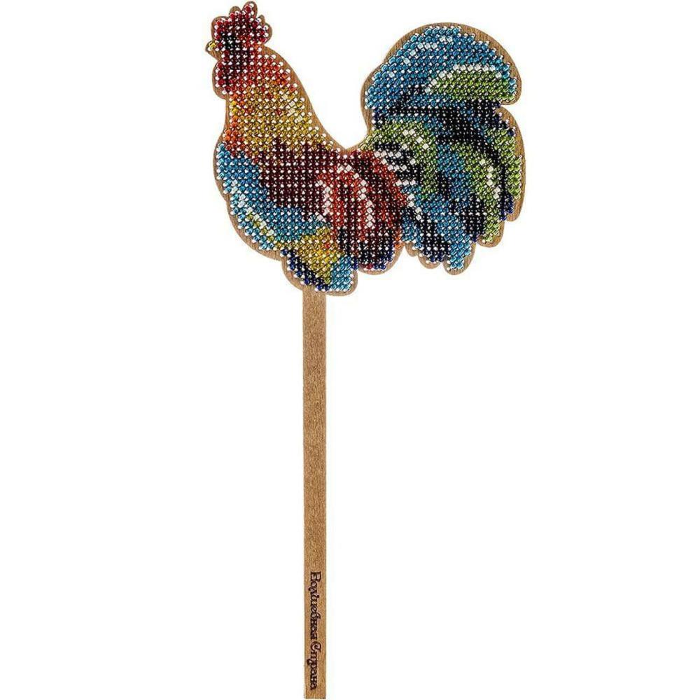 Rooster on a Stick Bead Embroidery on Wood Kit  |   Beadwork Beadwork Beadwork