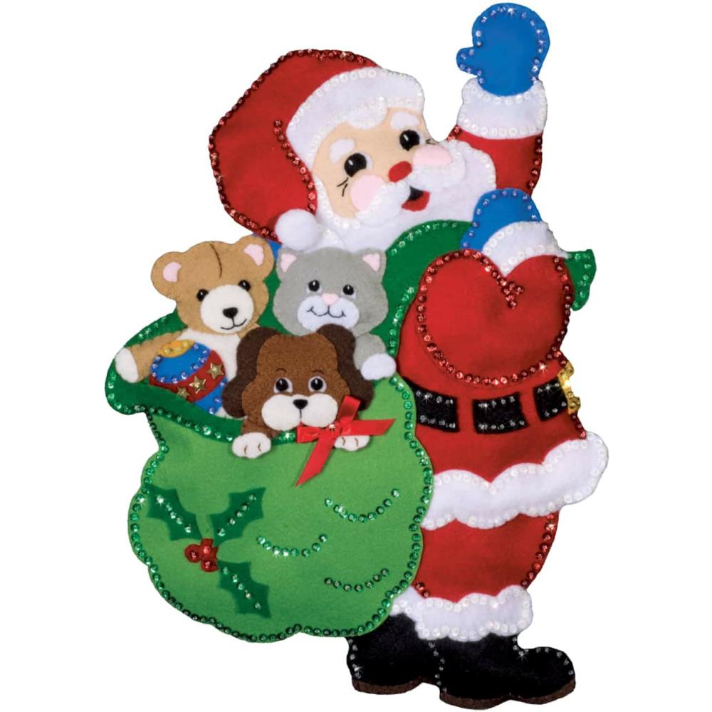 Santa & Friends Felt Wall Hanging Applique Kit  |   Appliqué Appliqué Appliqué