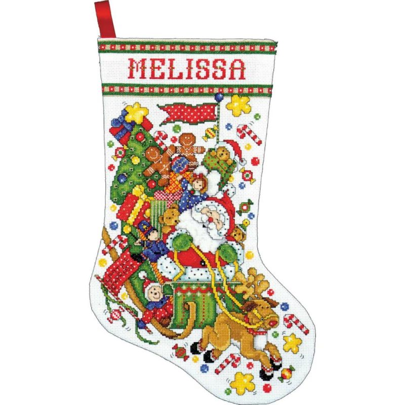 Santa & Sleigh Counted Cross Stitch Stocking Kit  |   Cross Stitch & Embroidery Cross Stitch & Embroidery Cross Stitch & Embroidery