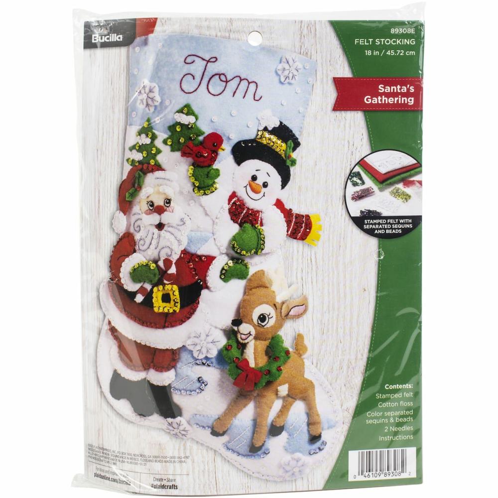 Santa’s Gathering Felt Stocking Kit  |   Appliqué Appliqué Appliqué