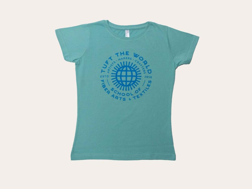 Seafoam Blue Globe Tee (Fitted)  |   Rug Tufting Needlework & Fiber Arts Rug Tufting