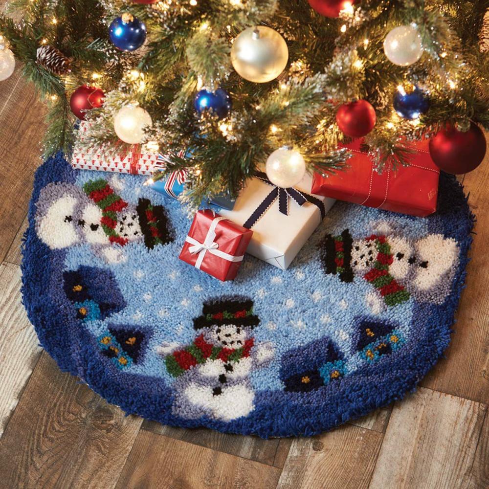 Silent Night Tree Skirt Latch Hook Kit Multicolor |   Latch Hook Latch Hook Latch Hook