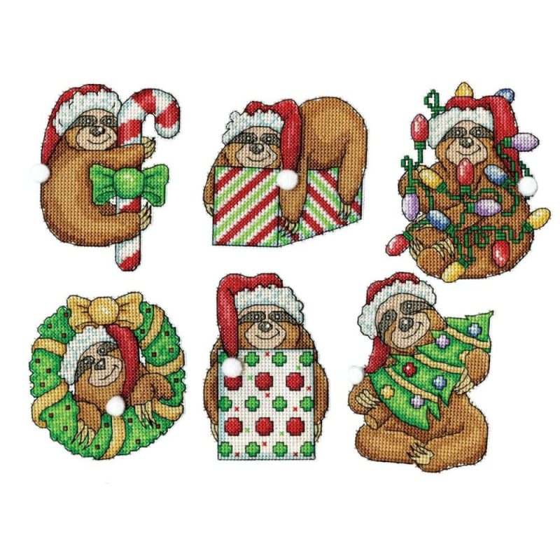 Sloth Plastic Canvas Ornament Kit  |   Needlepoint Needlepoint Needlepoint