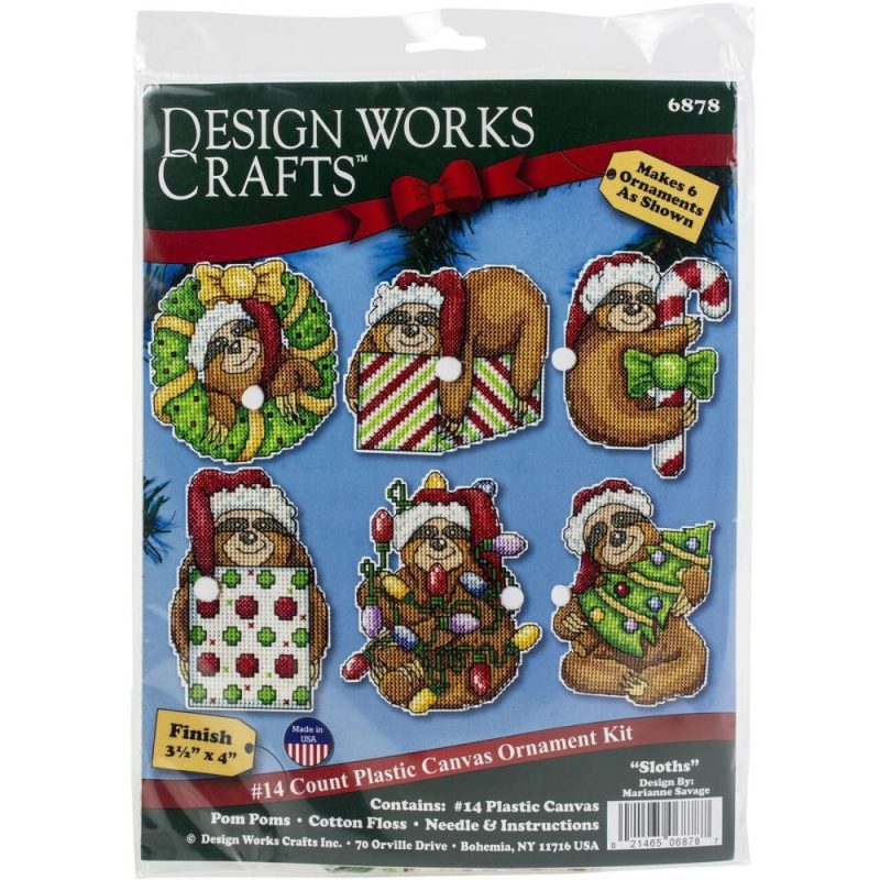 Sloth Plastic Canvas Ornament Kit  |   Needlepoint Needlepoint Needlepoint