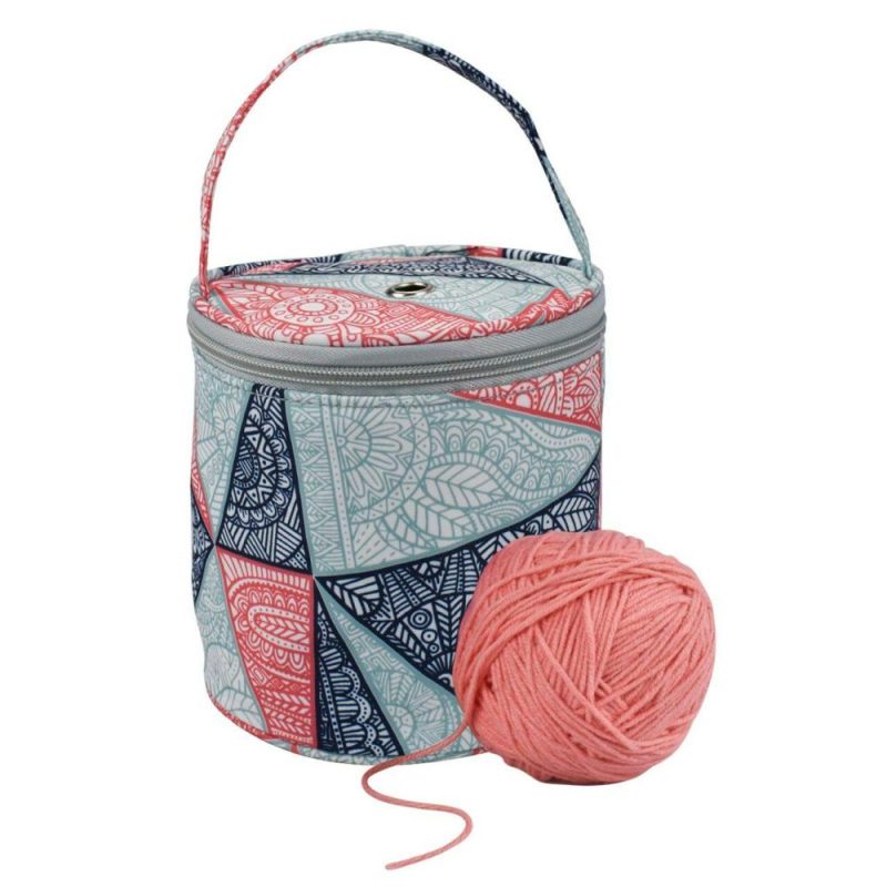 Small Yarn Storage Bag, Mini Knitting Bag Yarns Drum Case for Carry Yarn Ball, Crochet Kits, Knitting Supplies and Sewing Accessories, for Beginner, Crocheter and Crafter, Blue  |   Knitting Supplies Knitting & Crochet Knitting Supplies