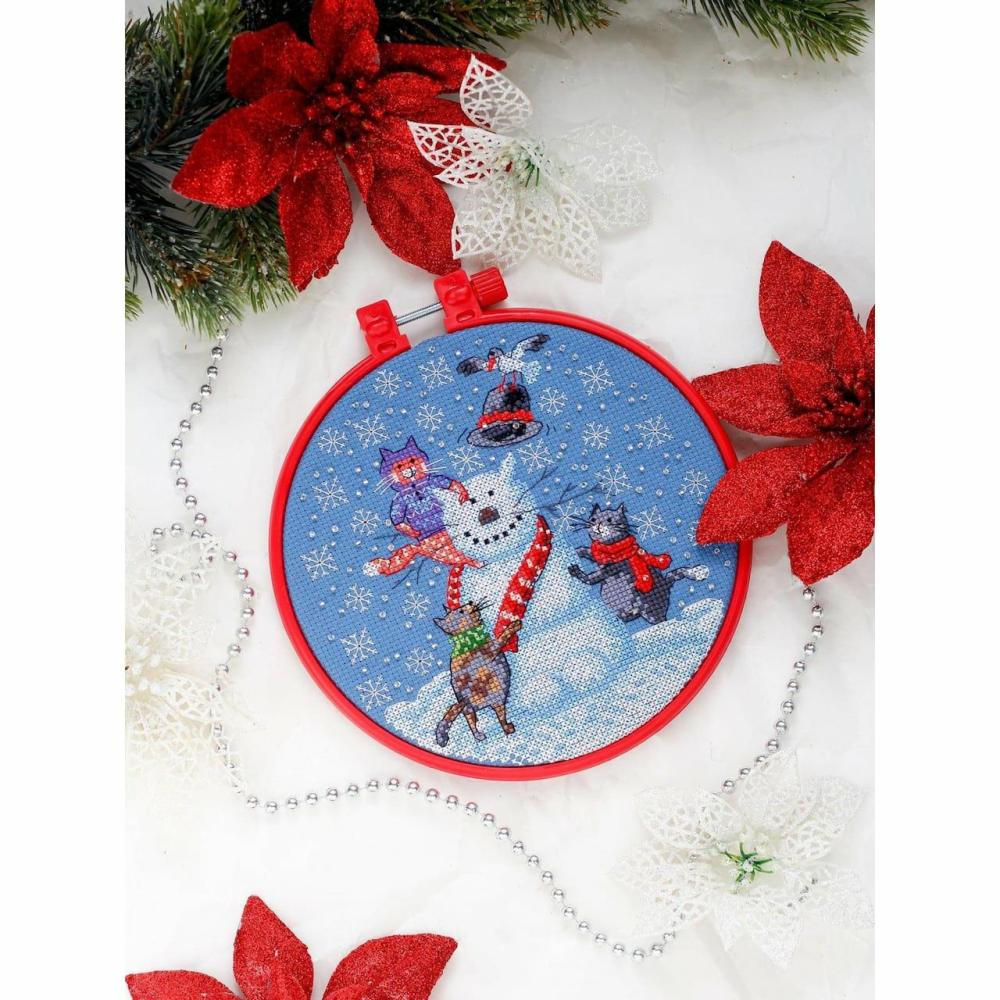 Snowman Cat Cross Stitch Kit  |   Cross Stitch & Embroidery Cross Stitch & Embroidery Cross Stitch & Embroidery