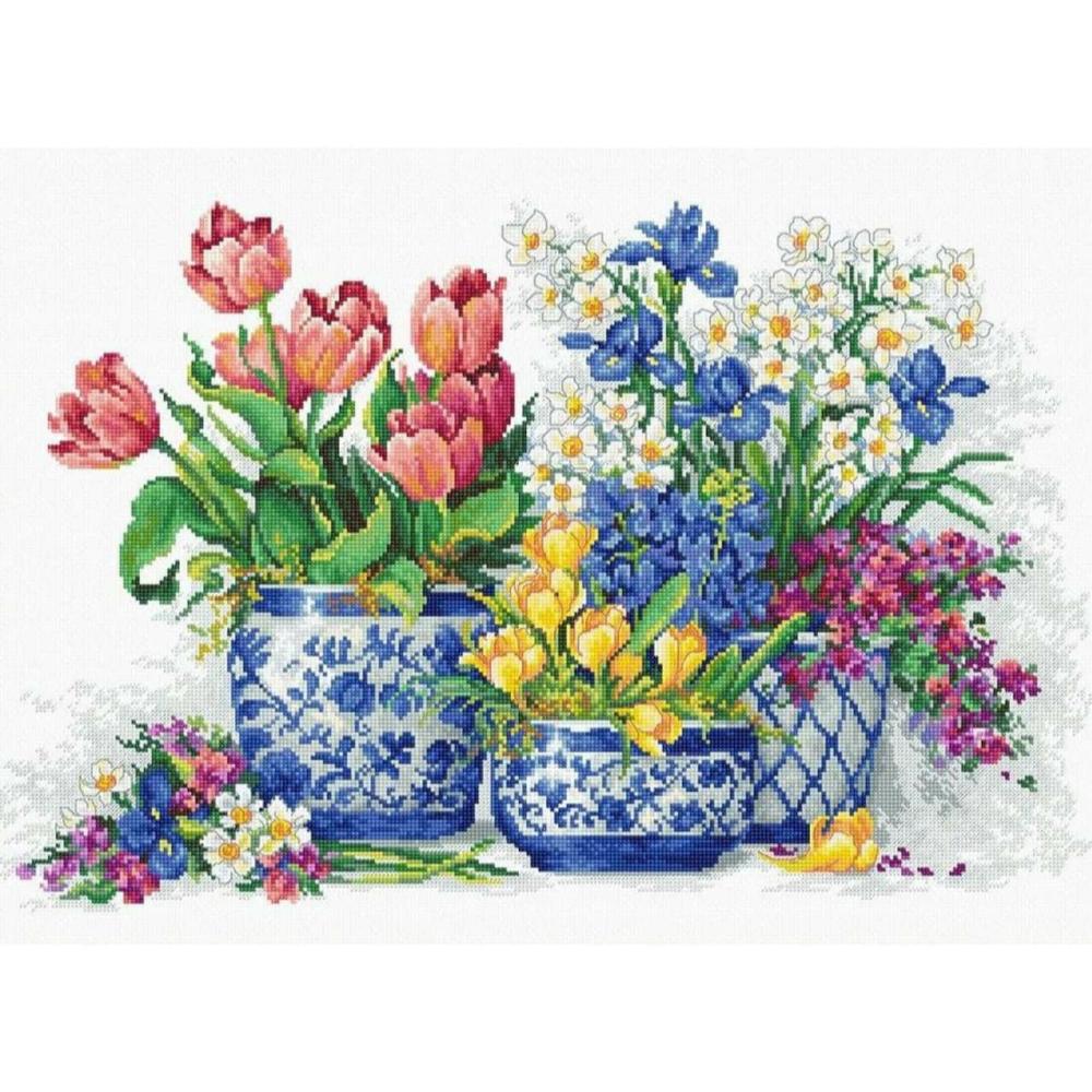 Spring Flowers Counted Cross Stitch Kit  |   Cross Stitch & Embroidery Cross Stitch & Embroidery Cross Stitch & Embroidery