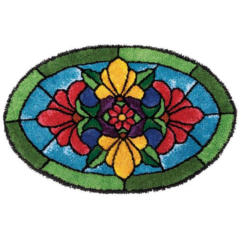 Stained Glass Blossoms Latch Hook Kit Multicolor |   Latch Hook Latch Hook Latch Hook