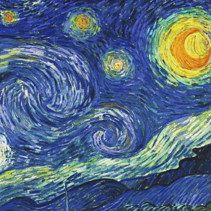 Starry Sky Detail by Vincent Van Gogh Counted Cross Stitch Pattern  |   Cross Stitch & Embroidery Cross Stitch & Embroidery Cross Stitch & Embroidery