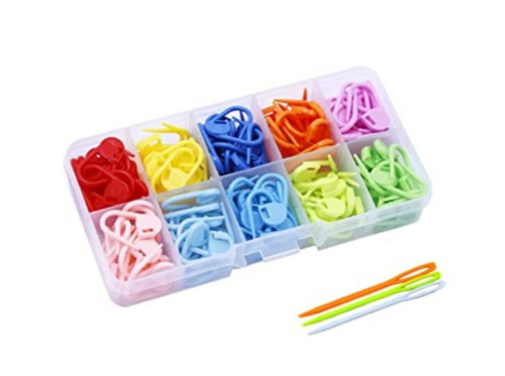 Stitch Markers 10 Colors Knitting Crochet Locking 160Pcs Stitch Needle Clip Counter with 3 Plastic Needle Randomly (Multicolor-160 pcs)  |   Crochet Supplies Crochet Supplies Crochet Supplies