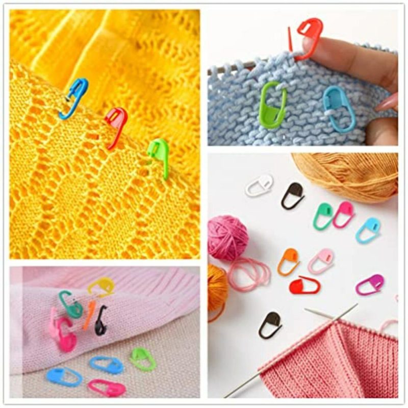 Stitch Markers 10 Colors Knitting Crochet Locking 160Pcs Stitch Needle Clip Counter with 3 Plastic Needle Randomly (Multicolor-160 pcs)  |   Crochet Supplies Crochet Supplies Crochet Supplies