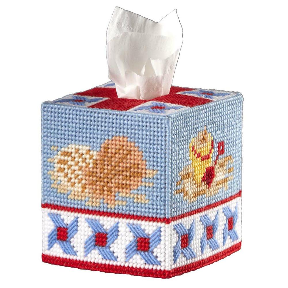 Summer Welcome Tissue Box Plastic Canvas Kit Multicolor |   Needlepoint Needlepoint Multicolor