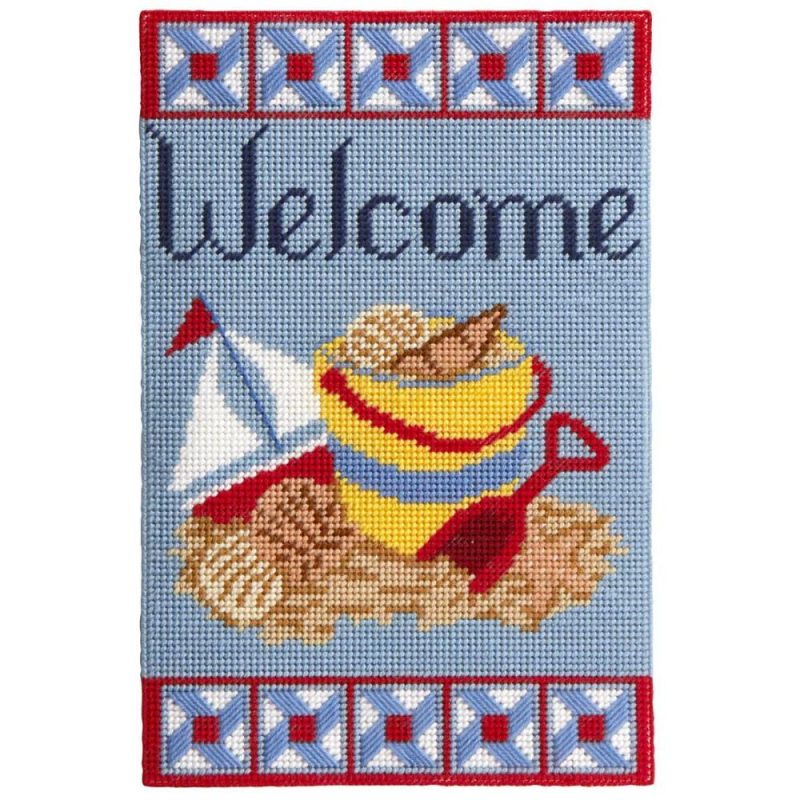 Summer Welcome Wall Hanging Plastic Canvas Kit Multicolor |   Needlepoint Needlepoint Multicolor