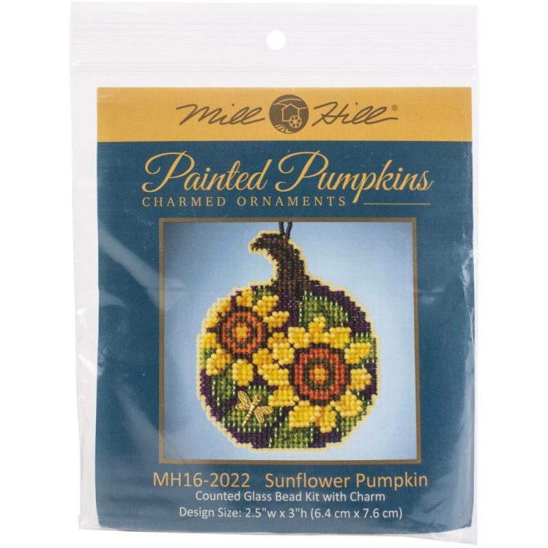 Sunflower Pumpkin Ornament Beaded Counted Cross Stitch Kit  |   Cross Stitch & Embroidery Cross Stitch & Embroidery Cross Stitch & Embroidery