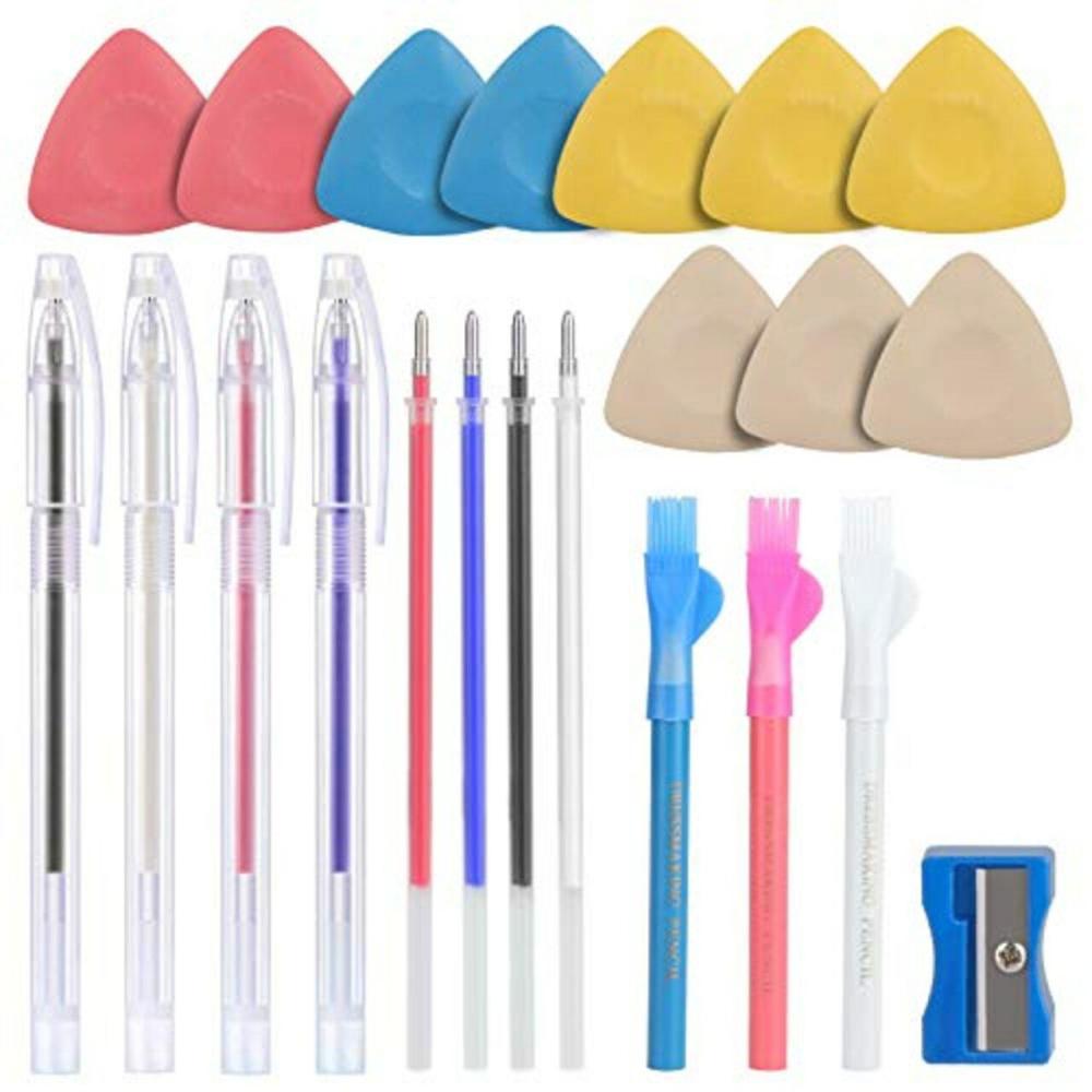 Tailors Chalk,Sewing Fabric Chalk and Fabric Markers for Quilting,10PCS Tailor’s Chalk,4PCS Heat Erasable Fabric Marking Pens with 4 Refills,3 PCS Sewing Fabric Pencils  |   Knitting Supplies Knitting & Crochet Knitting Supplies