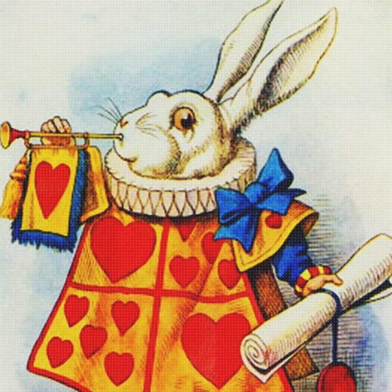 Tenniel’s The White Rabbit Square Detail from Alice’s Adventures in Wonderland Counted Cross Stitch Pattern  |   Cross Stitch & Embroidery Cross Stitch & Embroidery Cross Stitch & Embroidery