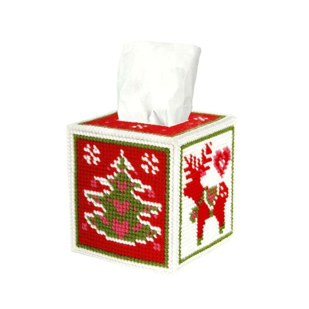 Tissue Box Cover – Needlepoint (Halfstitch) Kit Christmas Time  |   Needlepoint Needlepoint Needlepoint