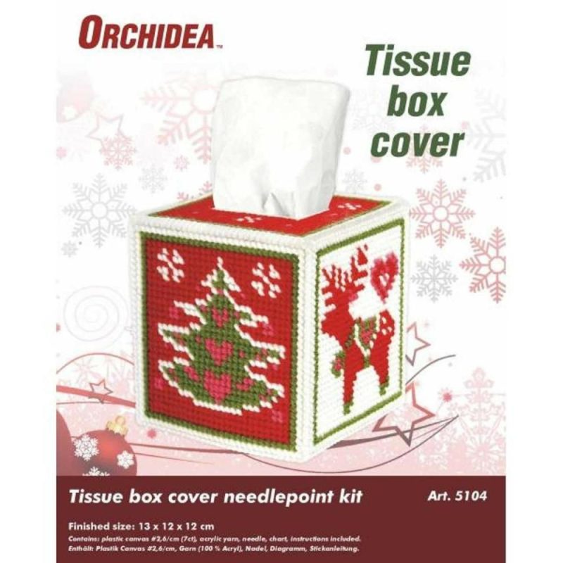 Tissue Box Cover – Needlepoint (Halfstitch) Kit Christmas Time  |   Needlepoint Needlepoint Needlepoint