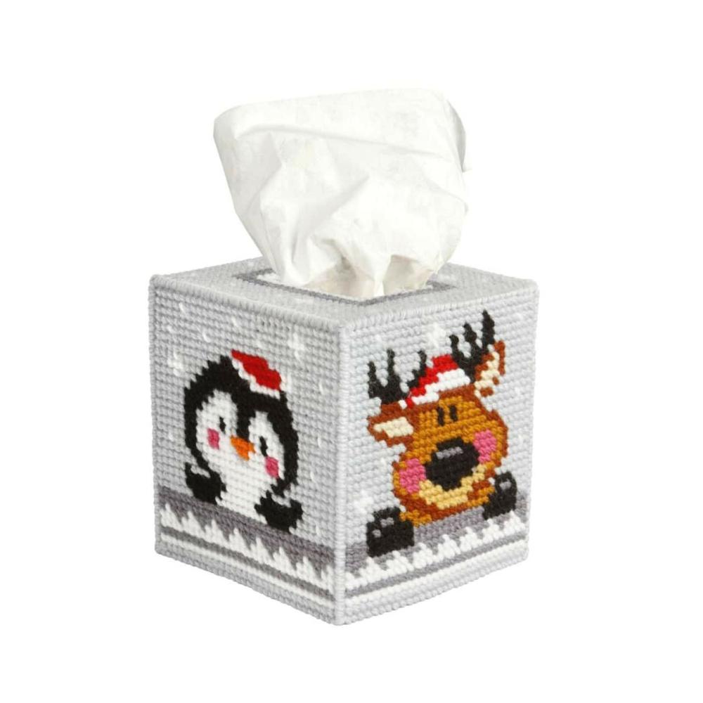 Tissue Box Cover – Needlepoint (Halfstitch) Kit Winter Time  |   Needlepoint Needlepoint Needlepoint