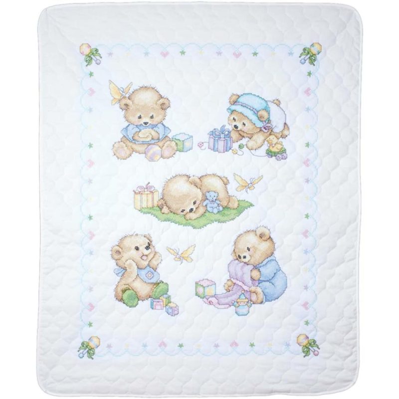 Tobin Baby Bears Stamped Quilt Cross Stitch Kit  |   Cross Stitch & Embroidery Cross Stitch & Embroidery Cross Stitch & Embroidery