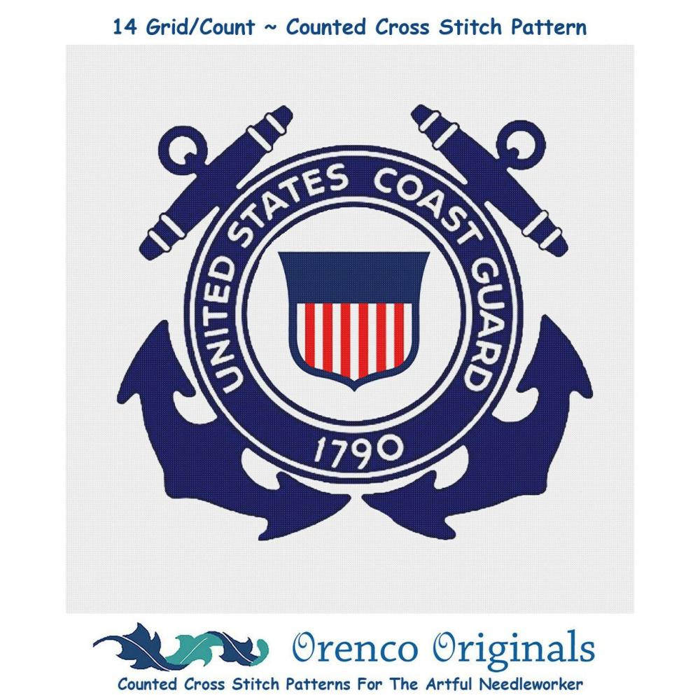 US American Coast Guard Crest Insignia Emblem Counted Cross Stitch Chart Pattern  |   Cross Stitch & Embroidery Cross Stitch & Embroidery Cross Stitch & Embroidery