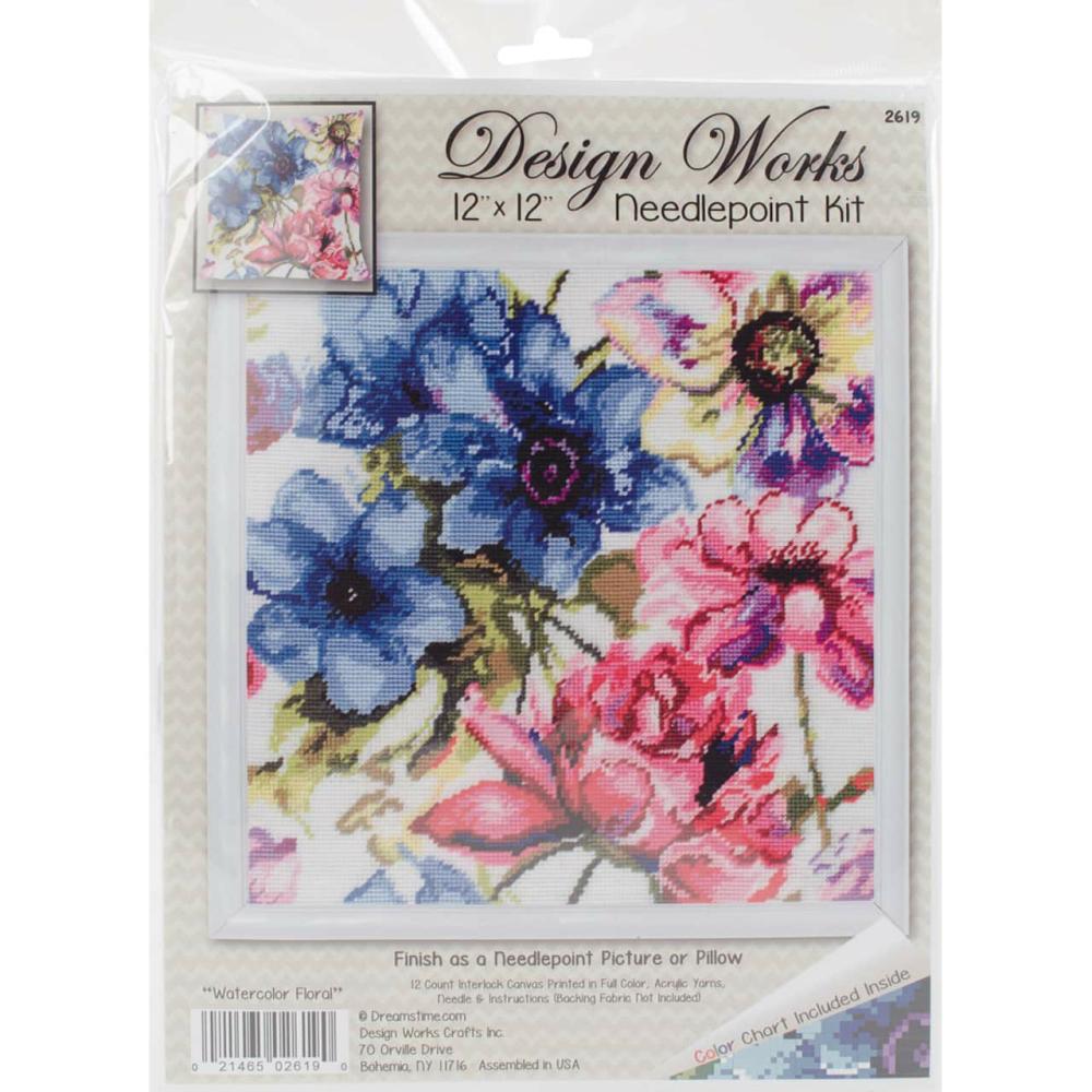 Watercolor Floral Needlepoint Kit  |   Needlepoint Needlepoint Needlepoint