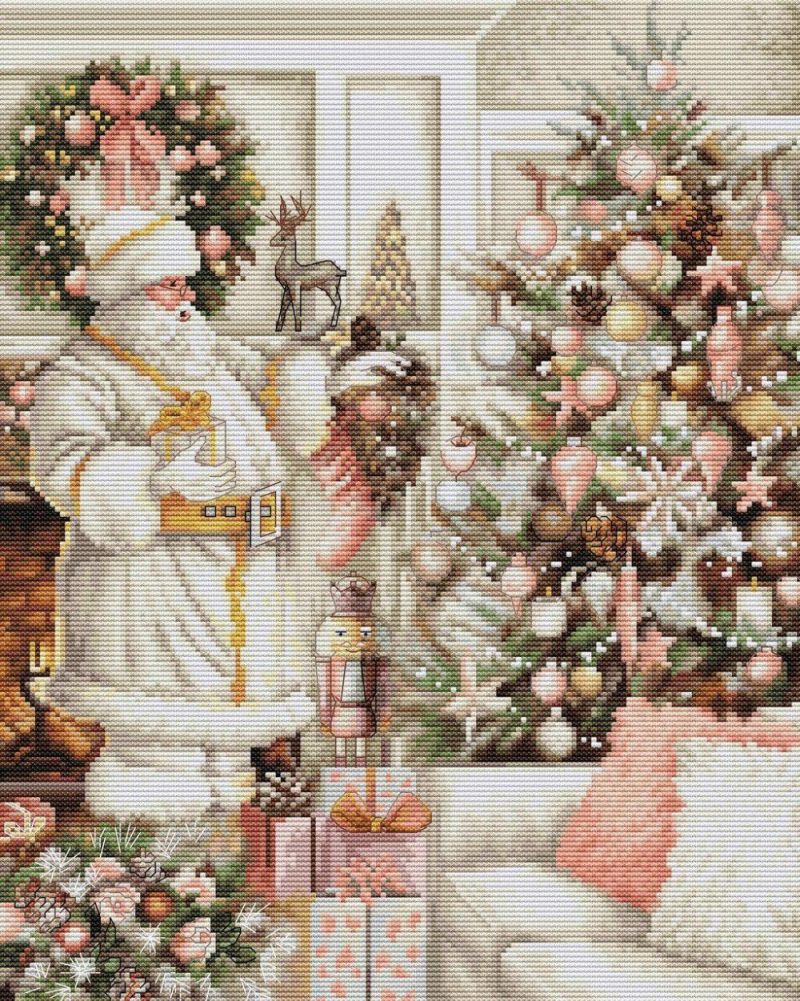 White Santa With Christmas Tree BU5019L Counted Cross-Stitch Kit  |   Cross Stitch & Embroidery Cross Stitch & Embroidery Cross Stitch & Embroidery