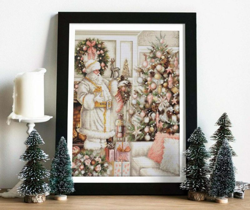 White Santa With Christmas Tree BU5019L Counted Cross-Stitch Kit  |   Cross Stitch & Embroidery Cross Stitch & Embroidery Cross Stitch & Embroidery