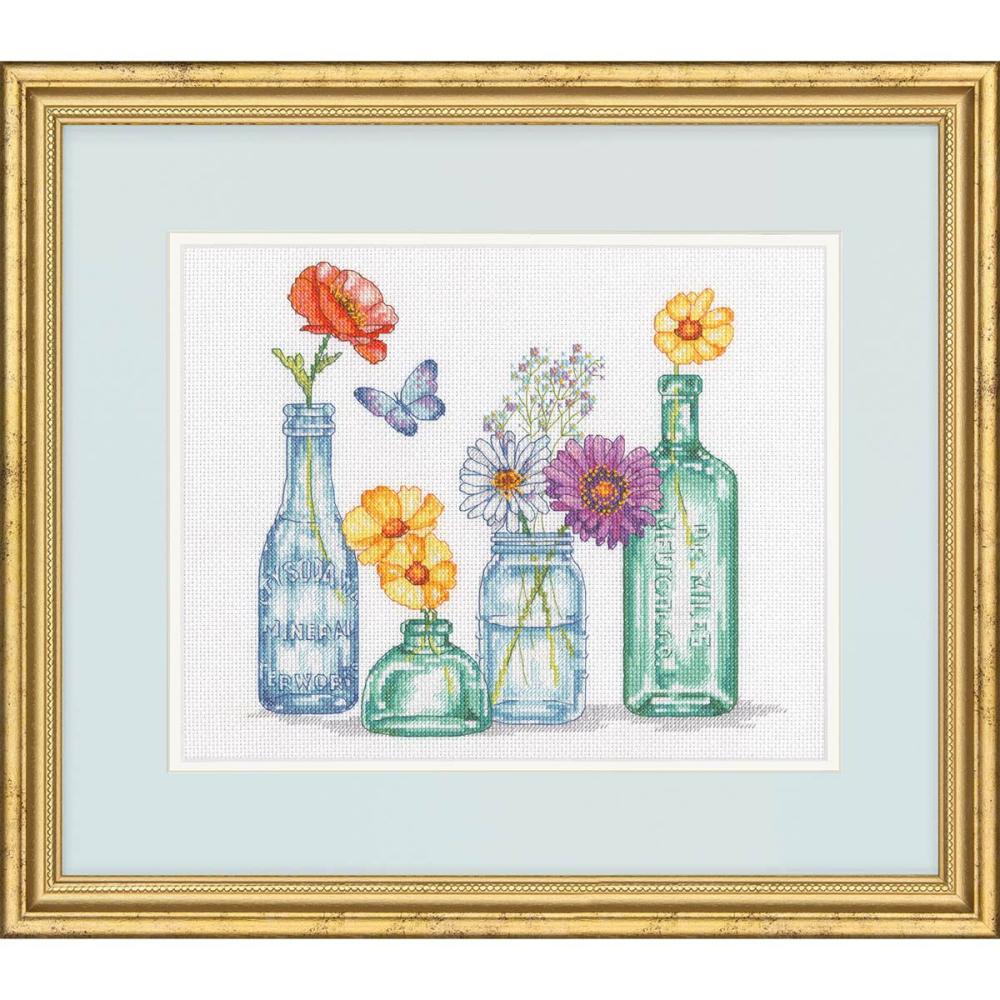 Wildflower Jars Counted Cross-Stitch Kit Multicolor |   Cross Stitch & Embroidery Cross Stitch & Embroidery Cross Stitch & Embroidery