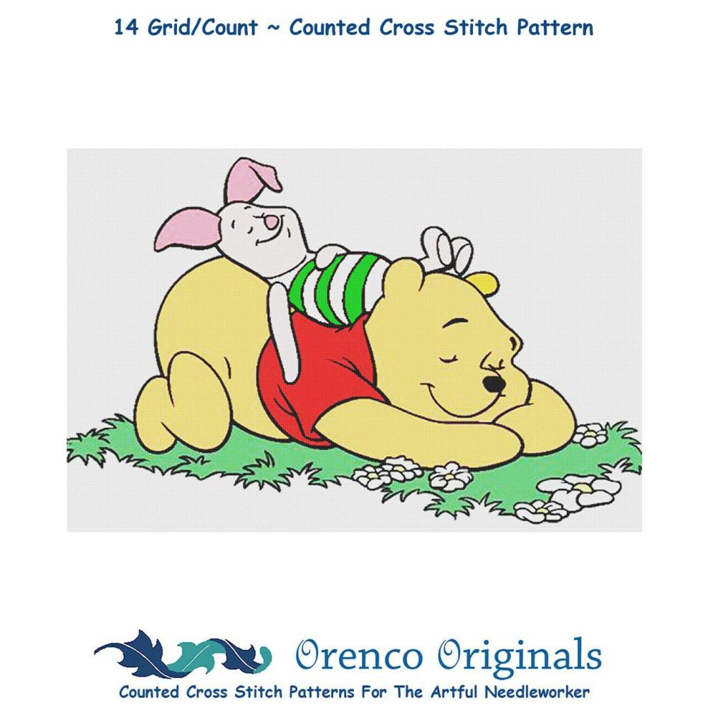 Winnie The Pooh and Piglet Take a Nap Counted Cross Stitch Pattern  |   Cross Stitch & Embroidery Cross Stitch & Embroidery Cross Stitch & Embroidery