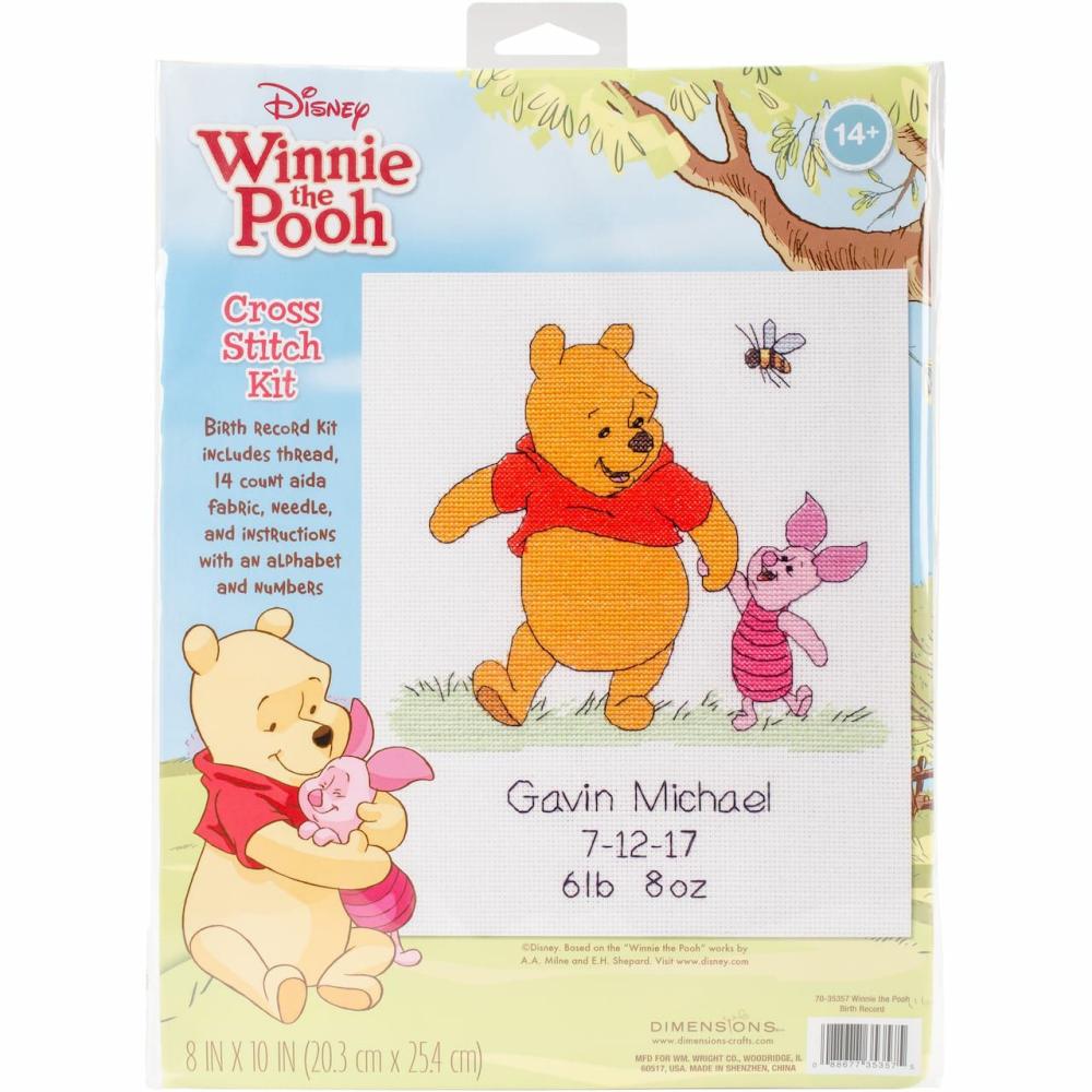 Winnie the Pooh Birth Record Disney Counted Cross Stitch Kit  |   Cross Stitch & Embroidery Cross Stitch & Embroidery Cross Stitch & Embroidery