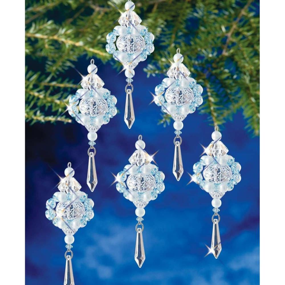 Winter’s Elegance Snwoflake Holiday Beaded Ornament Kit  |   Beadwork Beadwork Beadwork