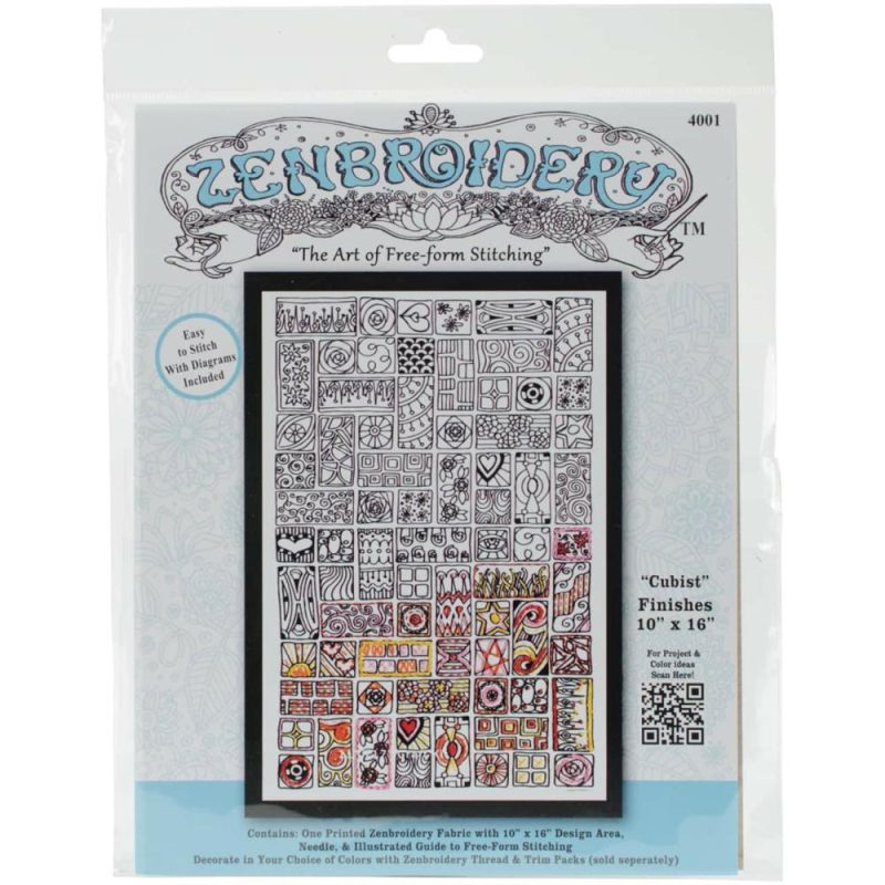 Zenbroidery Cubist Stamped Embroidery Kit  |   Cross Stitch & Embroidery Cross Stitch & Embroidery Cross Stitch & Embroidery