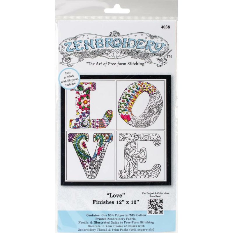 Zenbroidery™ Love Stamped Embroidery Kit  |   Cross Stitch & Embroidery Cross Stitch & Embroidery Cross Stitch & Embroidery