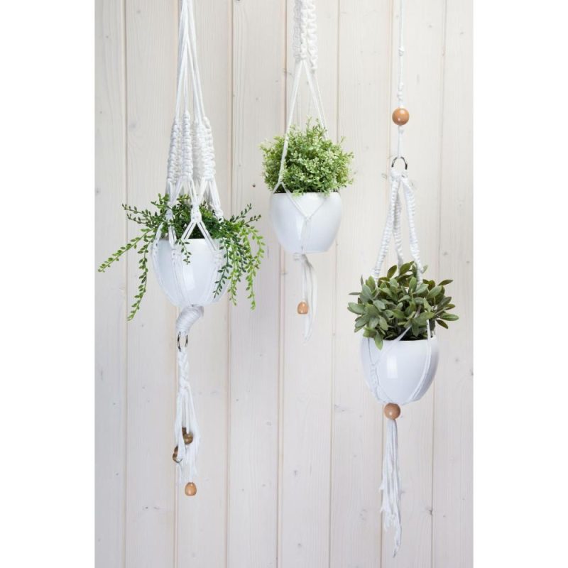 Zpagetti Yarn Macrame Hanging Basket Kit Gray |   Macrame Macrame Gray