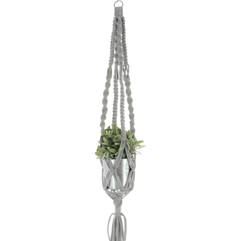 Zpagetti Yarn Macrame Hanging Basket Kit Gray |   Macrame Macrame Gray