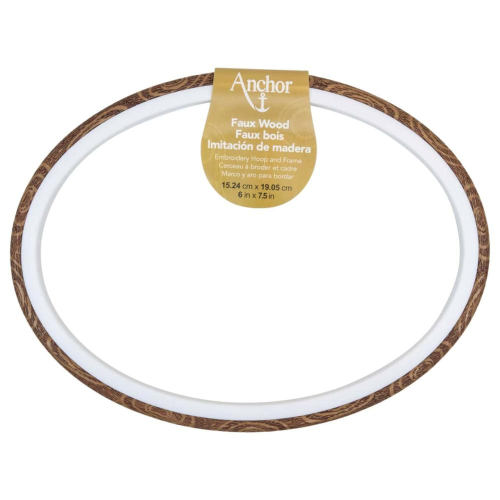 12 Pack: Anchor® 7.5″ Faux Wood Oval Embroidery Hoop & Frame  |   Hoops & Frames Hoops & Frames Hoops & Frames