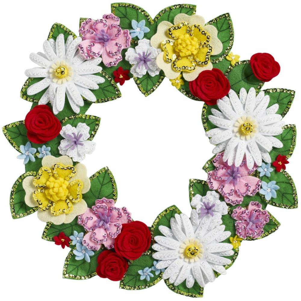 Bucilla® Spring Wreath Felt Wreath Applique Kit  |   Appliqué Appliqué Appliqué