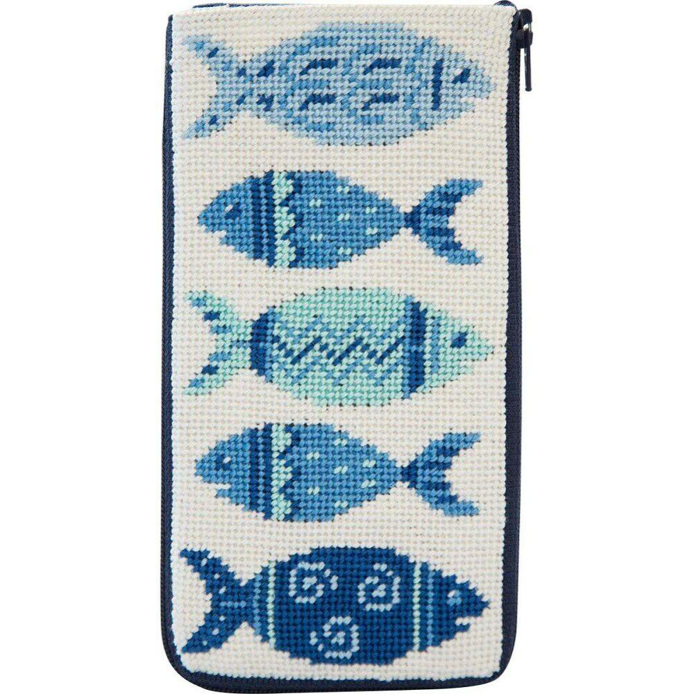 Eyeglass Case Needlepoint Kit- Blue Fishes Multicolor |   Needlepoint Needlepoint Multicolor