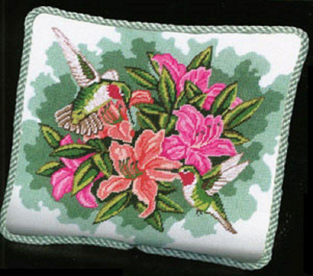 Hummingbirds and Lilies Pillow – Needlepoint Kit Multicolor |   Needlepoint Needlepoint Multicolor