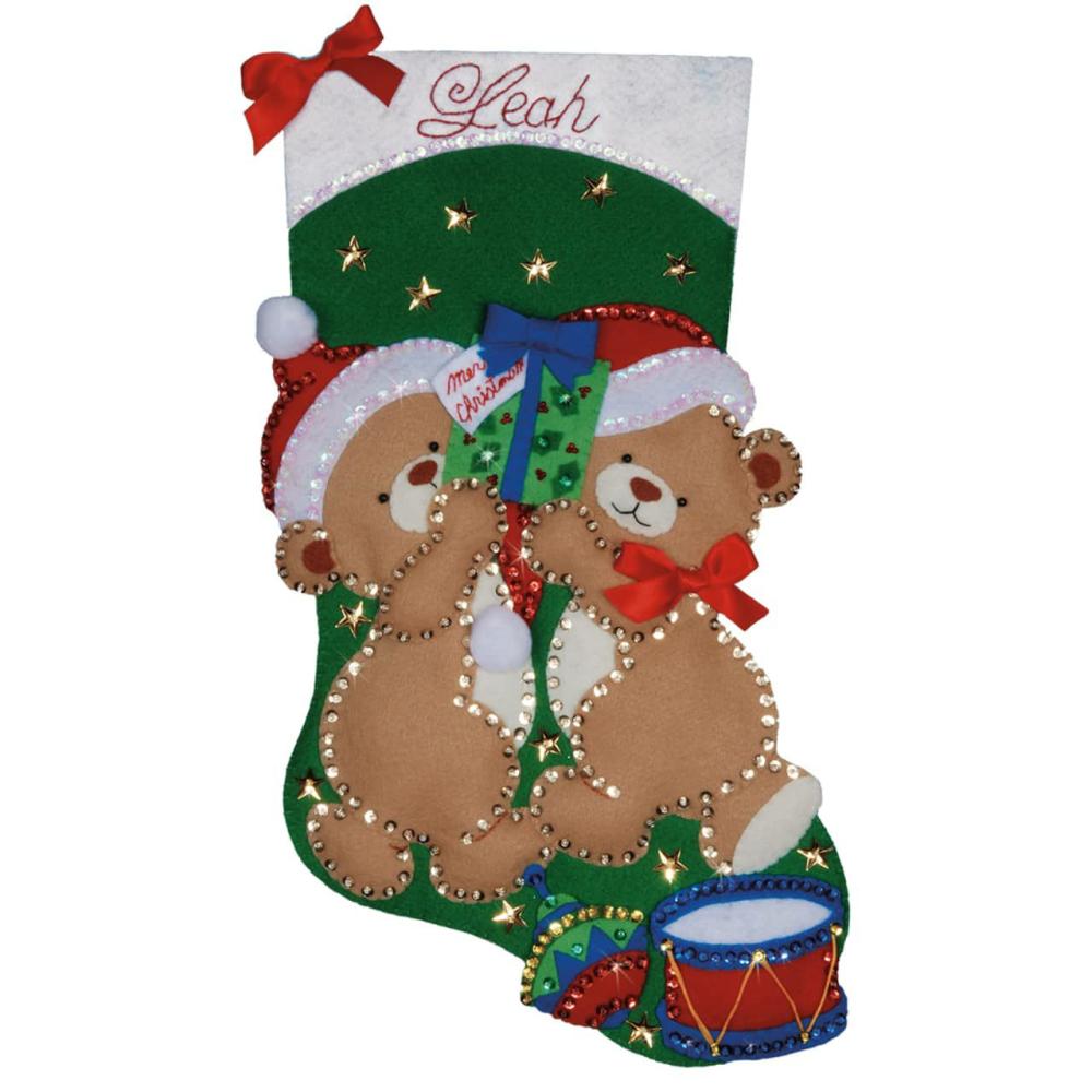 Teddy Bear Fun Felt Stocking Applique Kit  |   Appliqué Appliqué Appliqué