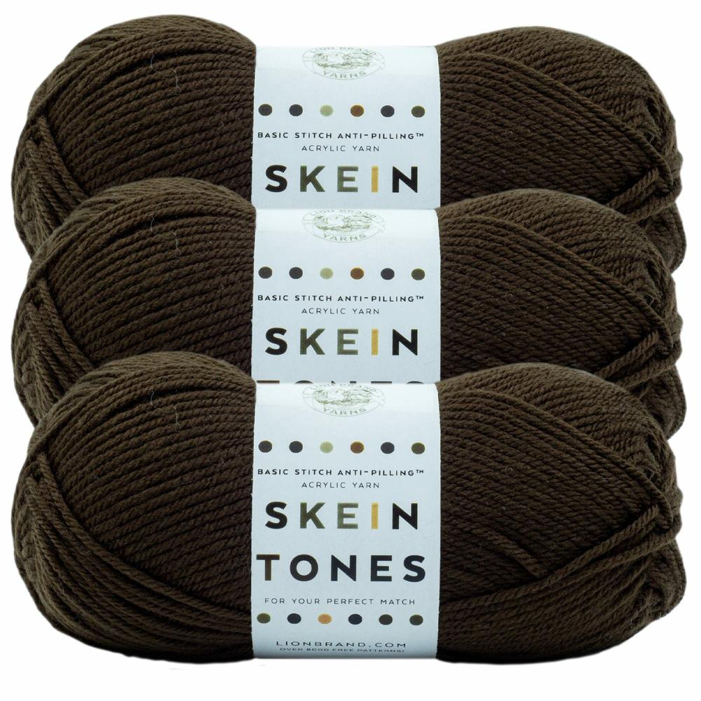 3 Pack Basic Stitch Anti Pilling™ Skein Tones Yarn Ebony |   Basic Yarn Basic Yarn Basic Yarn