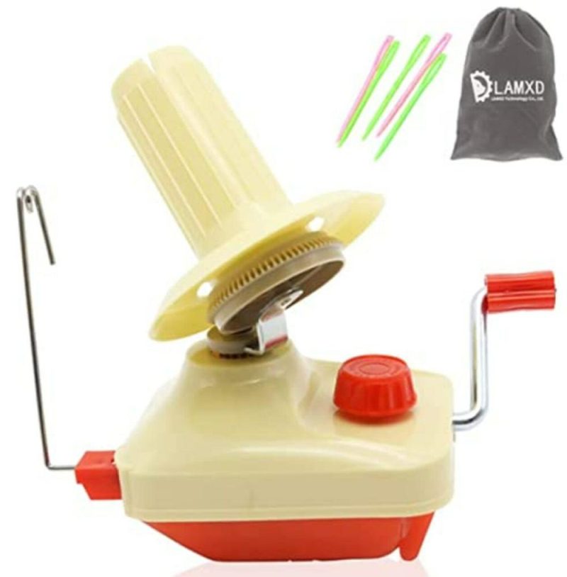 Needlecraft Yarn Ball Winder Hand Operated,Red,Portable Package,Easy to Set Up and Use,Sturdy with Metal Handle and Tabletop Clamp,Including Yarn Needles Set…  |   Crochet Supplies Crochet Supplies Crochet Supplies