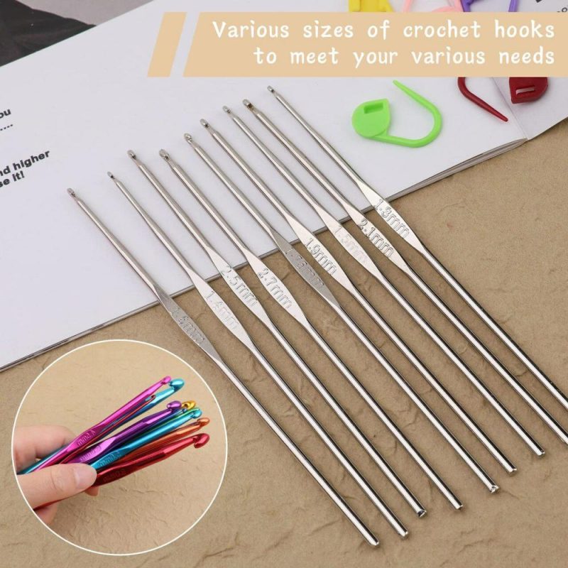 48 PCS Crochet Hooks Set, 21 Sizes Crochet Needles with Case, Ergonomic Knitting Needles, Crochet Hooks Kit with Crochet Accessories Stitch Markers Blunt Needles for Crocheting Yarn  |   Crochet Supplies Crochet Supplies Crochet Supplies