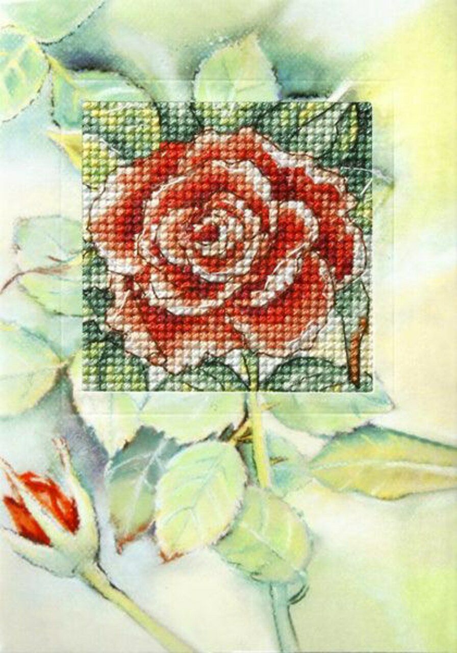 Complete counted cross stitch kit – greetings card “Rose” 6228  |   Cross Stitch & Embroidery Cross Stitch & Embroidery Cross Stitch & Embroidery