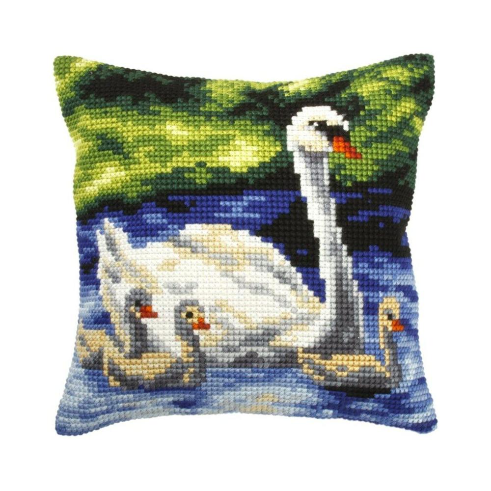 Cushion cross stitch kit  “Swans family” 9267  |   Cross Stitch & Embroidery Cross Stitch & Embroidery Cross Stitch & Embroidery