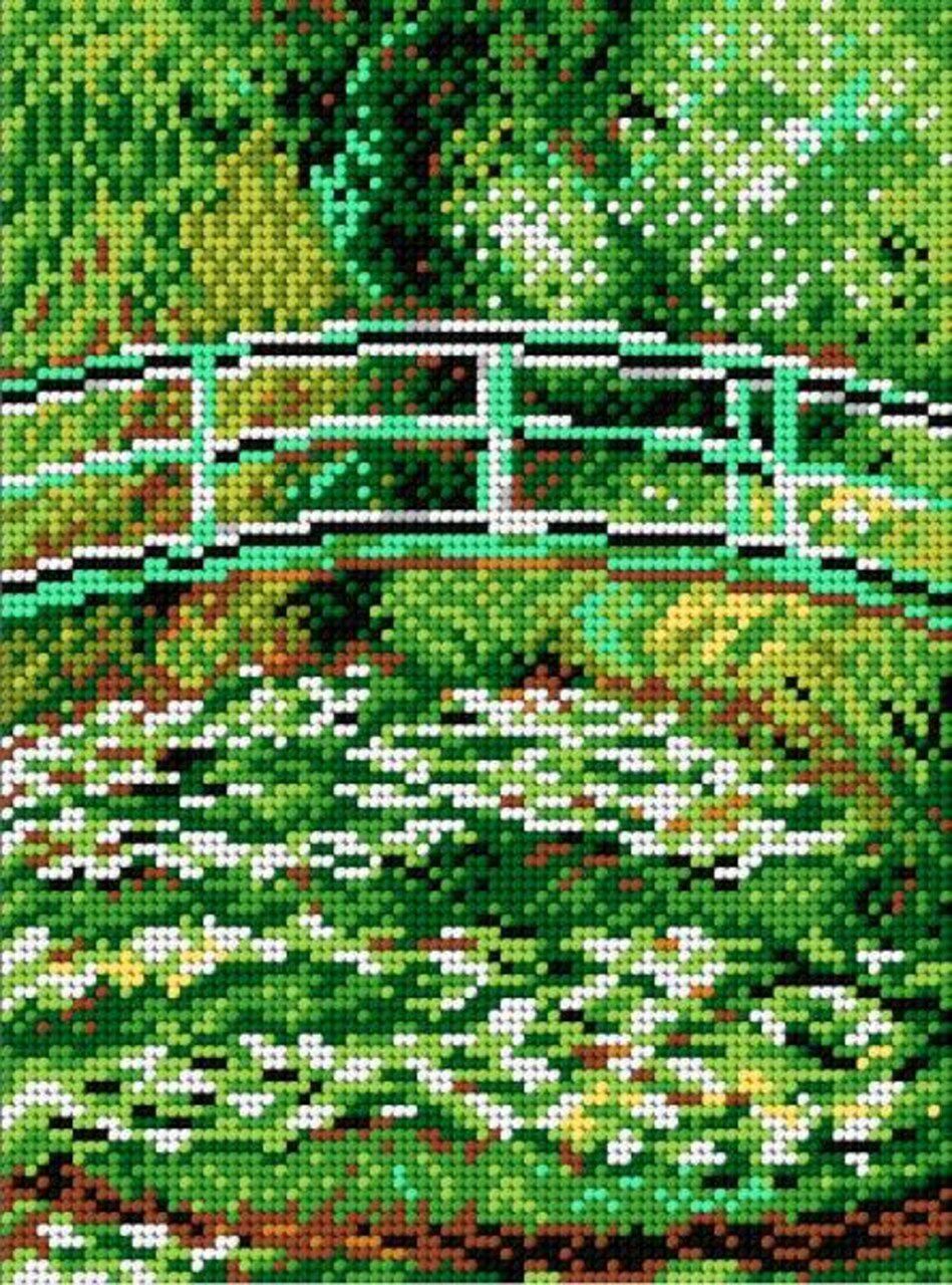 Needlepoint canvas for halfstitch without yarn after Claude Monet – Water Pond 1874F – Printed Tapestry Canvas  |   Needlepoint Needlepoint Needlepoint